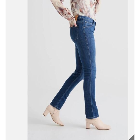 DU/ER Performance Denim Mid Rise Slim Straight Stretch Jean 30/32 - Picture 1 of 6